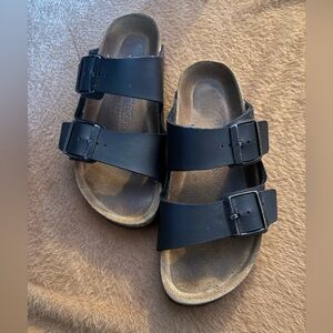 Black woman Double-Buckle Slide Sandals